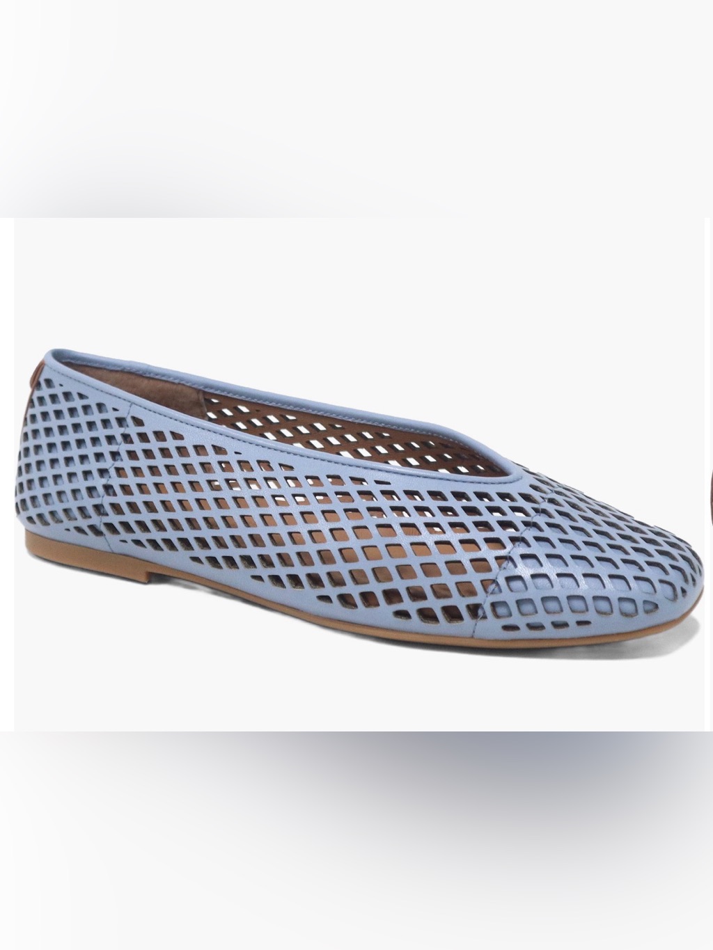 Gentle Souls Willow Perforated Leather Ballet Flat Ashley Blue Size 9.5m